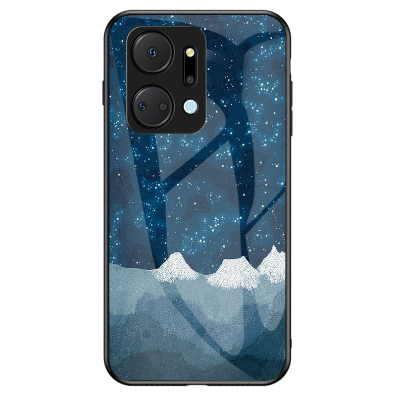 Mobile Phone Case for Honor X7a 5G Starry Sky Pattern Tempered Glass PC TPU Smartphone Cover Mobile Phone Case for Honor X7a 5G Starry Sky Pattern Tempered Glass PC TPU Smartphone Cover